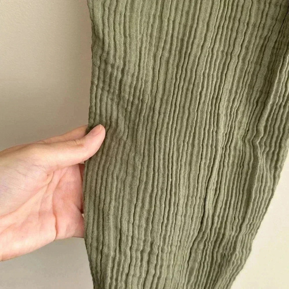 Lou & Grey Sage Green Linen Inspired Tapered Pants, Green Joggers, Size Small - Picture 14 of 16